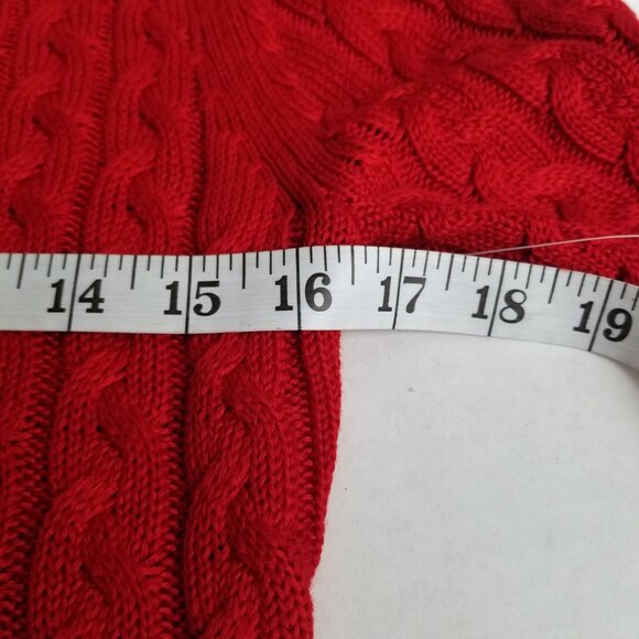 Jessica Howard Cable Knit Sweater Dress M Red V Neck NWT Cozy Holiday Dress - Picture 11 of 13